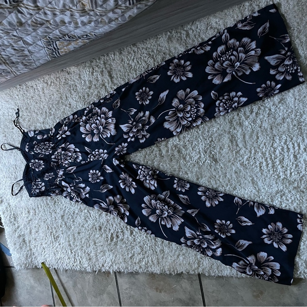 Spaghetti strap floral womens jumpsuit. Band of gypsies.